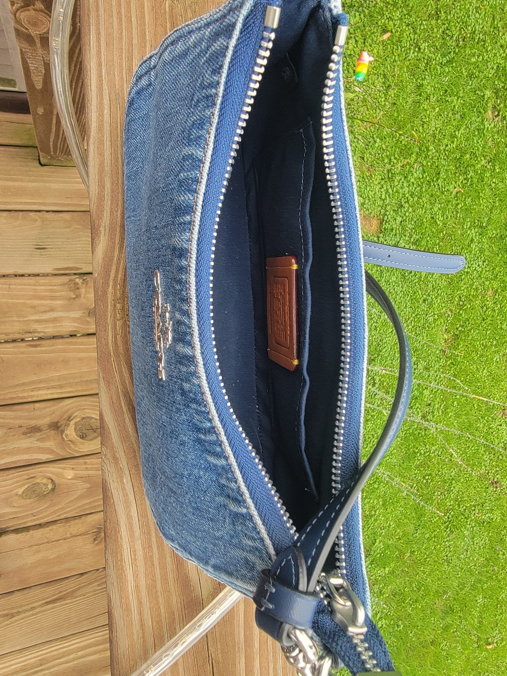 COACH Women's Denim Shoulder Bag in Blue - Picture 3 of 4